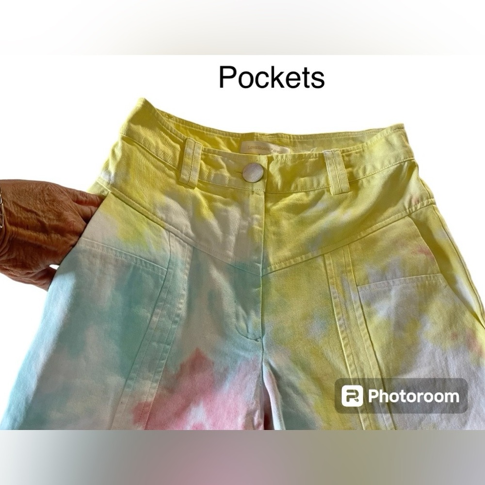 Love Shack Fancy (Jeans) Pants Tao (pastel) Radical Tie dye EUC - Picture 13 of 15